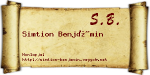 Simtion Benjámin névjegykártya