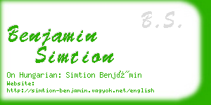 benjamin simtion business card